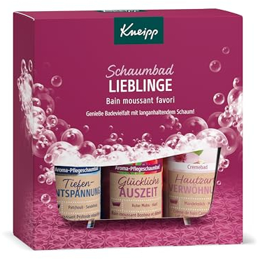 Kneipp Geschenkset Schaumbad Lieblinge - Geschenkpackung mit 3 beliebten Badezusätzen von Kneipp - Enthält 2x Aroma-Pflegeschaumbad & 1x Cremebad je 100ml