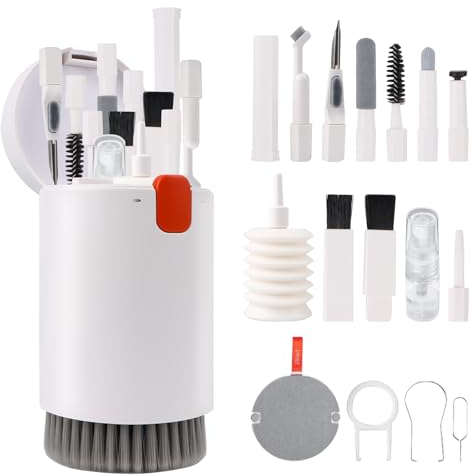 Lnjya 20-i-1 elektronisk rengöringssats multifunktionell rengöringssats vit för Airpods, mobiltelefoner, bärbar dator, hörlurar, PC, kamera med dammflöde och sprayrengöring