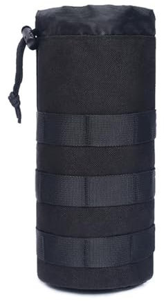 1 Paquete Bolsa Táctica para Botella de Agua, Bolsa Militar para Botella de Agua, Bolsa Portátil para Botella de Agua, Correa para El Hombro Desmontable, Adecuada para Ciclismo, Viajes (Negro)