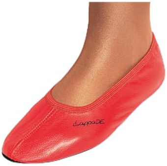 Lappade Chaussures de Gymnastique Rouges, Chaussons de Gymnastique à Semelle en Cuir, Pointure 27