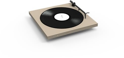 Tone Turntable – Minimalistischer Plattenspieler mit Bluetooth, eingebautem Phono-Vorverstärker, kompatibel mit jedem Bluetooth Lautsprecher, Riemenantrieb, Tone Factory - Made in Europe (Grau)