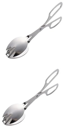 CIYODO 2pezzi Pinze Per Alimenti Acciaio Inossidabile Utensile Per Buffet Insalate Barbecue e Pane Design Ergonomico e Antiscivolo Per Uso Facile e Sicuro