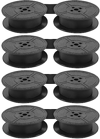 Reinscer 4-pack skrivmaskin, färgband, Twin spole, skrivmaskin, färgband, dubbel spole, färgförpackning, bläckdel för de flesta skrivmaskiner (svart)
