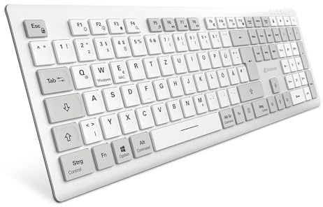 Sharkoon OfficePal K30W, vitt, trådlöst tangentbord