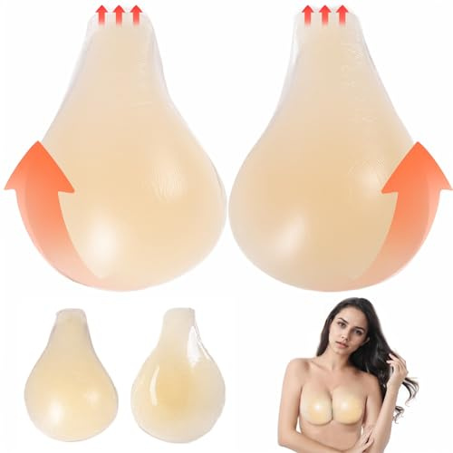 Licsaliwe 1 par axelbandslös BH push-up osynlig självhäftande klibbig bh silikon push-up självhäftande återanvändbara klibbiga behåar för kvinnor rygglös axelbandslös klänning tillbehör