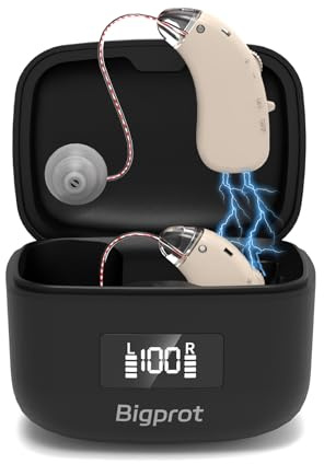 Bigprot OTC Hearing Aids for Seniors, 2026 Rechargeable Digital Sound Amplifier with Noise Cancelling for Adults, Lightweight Beginner-Friendly Hearing Aids for People Hard of Hearing (Black)