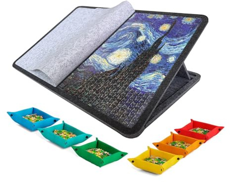 Montesy Tavolo puzzle inclinabile con supporto regolabile in morbido feltro per puzzle comfort e design pieghevole facile da riporre