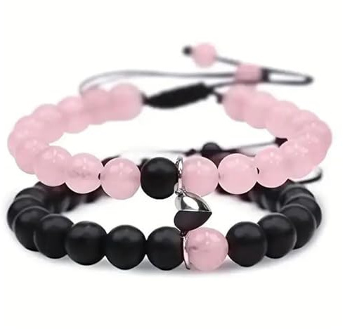 PonFxp Matching Bracelets for Couples, Meaningful Jewelry Gifts for Romantic Partners, Symbolic Connection Accessories for Long-Distance Relationships, Two-Piece Set of Adjustable Couple Bracelets