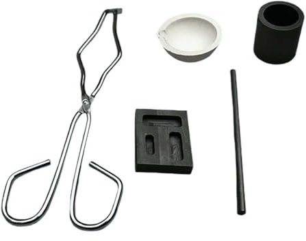 Set di finiture in metallo – Set di crogioli con asta di agitazione, bicchiere per pinze a forma di barile | creazione di gioielli per principianti, progetti fai da te, lavori in metallo amatoriale