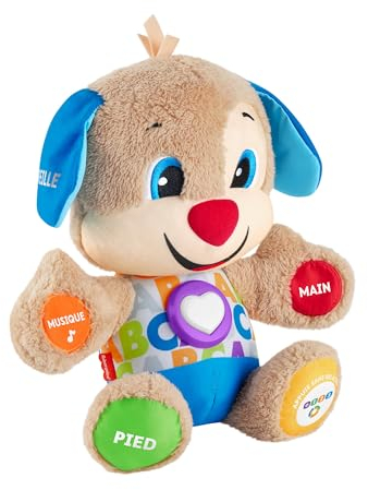 Fisher-Price Puppy Eveil Progressif | Peluche Musicale et Interactive | Plus de 75 Chansons et 3 Niveaux D'apprentissage | Jouet bébé 6 Mois et Plus pour Filles et Garçons | Version Française, FPM44