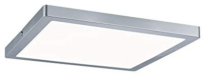 Paulmann 70936 Panel LED Atria, cuadrado, incl. 1x20 W, lámpara de techo, cromo mate, plafón, plástico, lámpara para sala de estar 4000 K