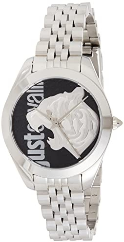 Just Cavalli Animalier Pantera - Orologio da polso da donna al quarzo moda bracciale e cassa in acciaio inox di colore grigio display analogico nero - JC1L210M0145