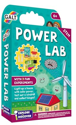 GALT Power Lab, Kids Science Kit with 3 Fun Experiments, Solar Panel & More | Explore & Discover Children's Science Sets – National Curriculum STEM Toys & Educational Toys for 6+ Year Olds