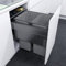 VAUTH-SAGEL Envi Space XX Pro Einbau Abfallsammler mit Frontanbindung, Mülleimer KB 500 mm Küche mit Dämpfung und Selbsteinzug, Behälter mit 2x 35 Liter, Kunststoff/Stahl lavagrau
