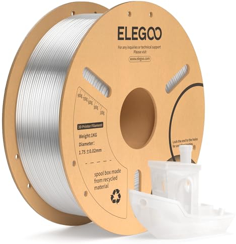 ELEGOO PLA+ Filament 1.75mm Transluzent 1KG, PLA Plus 3D Drucker Filament, Härter und Stärker Filament-3D-Druckmaterialien, Maßgenauigkeit +/-0,02mm, Kompatibel mit FDM-Drucker(1KG/Spool)