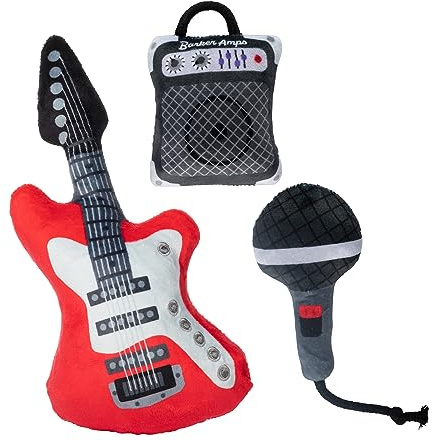Fringe Studio Plush Dog Toy Set, Ready to Rock, 3 Piece Set, Pet Shop Collection (312512)