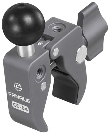 FANAUE Soporte para móvil para moto con enganche de bola de 1 pulgada, rango de apriete 13-52 mm, apto para manillar de moto y bicicleta