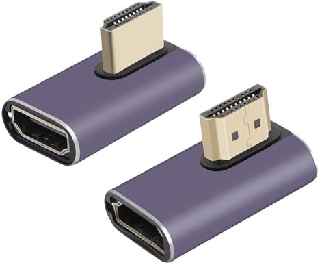 RIIEYOCA Adaptador HDMI macho a hembra 8K en ángulo izquierdo y derecho de 90 grados, conector HDMI 2.1UHD de 48 Gbps, extensor 3D, soporta 8K a 60Hz 4K a 120Hz compatible con televisores de alta
