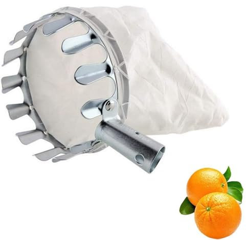 ObstpflüCkmaschine,Obsternter Teleskop mit Stoffbeutel, Apfelpflücker, Landwirtschaftliches Gartenzubehör für die Ernte von Äpfeln, Orangen, Pfirsichen, Birnen und Kirschen (Ø16 cm)