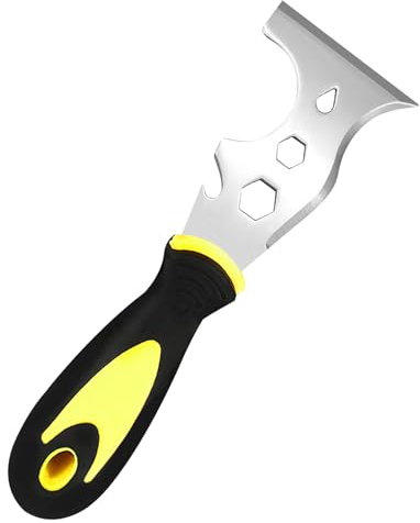 1pcs Stainless Steel 13-in-1 Painters Scraper Tool,Scraper Tool,Paint Scraper Tool,Professional Multi Wallpaper Scraper Tool,Paint Remover Tool for Paint Roller,Straight Scraper,Curved Scraper