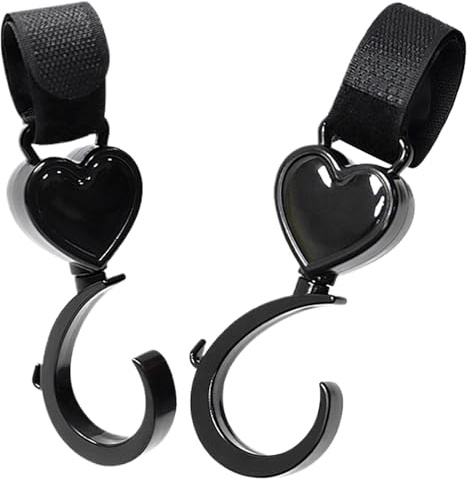 Ganci per borsa a pannolini, ganci per organizzatori per passeggini, 2 clip per passeggino per riporre oggetti | pratici per passeggini, borsa per pannolini, borsa per la spesa, bottiglie