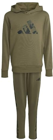 adidas Unisex Kids SEASONALS CAMO TRACKSUIT, olive strata/black, 13-14 Years