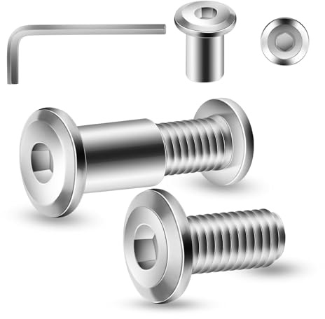 20 stycken anslutningsskruvar M8 x 25 mm, hylsskruvar, möbelskruvar, möbelförbindare, skåpförbindare för möbler, skåp (20 x möbelskruvar, 20 x hylsmuttrar, 1 x insexnyckel)