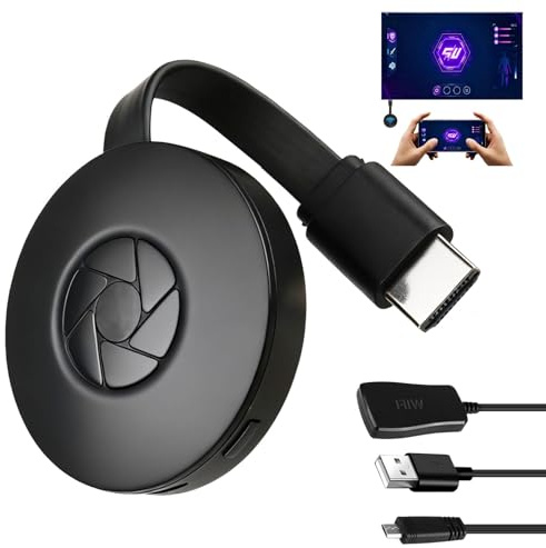 HDMI Wireless Display Dongle Adapter Streaming Stick Screen Dongle Projector TV Streaming Stick for Phone Android Windows Mac Airplay DLNA Plug and Play Streaming Device