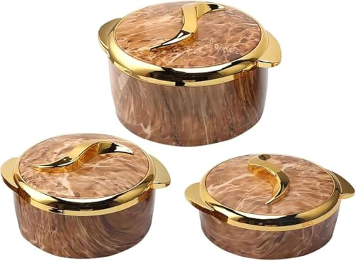 Set di scaldavivande isolati, piatti da portata termici con coperchio, 3 contenitori per zuppa/insalata, mantengono il cibo caldo per ore, ideali per feste e uso quotidiano