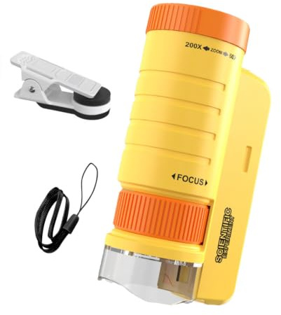 Handhållet mikroskop för barn, Handhållet mikroskop för barn LED-belysning | Bärbart handhållet mikroskop STEM-leksak 3-10 år gamla pojkar, flickor, små forskarelever, skola minilabb utb