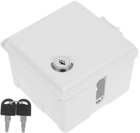 ibasenice Boîtier Étanche Protection Intempéries pour Prise Électrique Extérieure en Pvc Blanc avec Verrouillage Sécurisé pour Installation Murale et Zones à Fort Trafic
