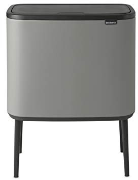 Brabantia 127229 Mülleimer Bo Touch Bin, 3 x 11L, Grauer mineralbeton