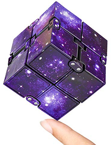 Infinity Cube Fidget Toy Stress Relief for Adults and Kids , Fidget Toy Cute Puzzle Flip Cube for Anxiety Relief and Killing Time… (Galaxy Purple)