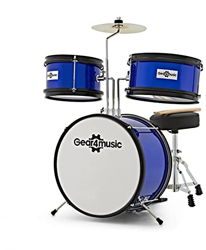 Junior Drum Kit für Kinder von 3-6 Jahren mit Zubehör von Gear4music Blue