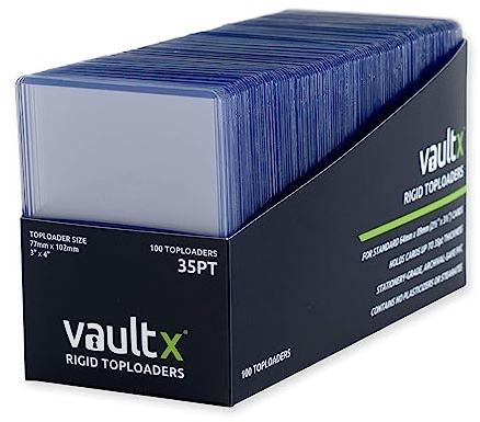 Vault X Toploaders 35pt, Trading Cards, Premium Extra Thick, 3 x 4 Seamless Rigid Card Holders, Hard Sleeves, Clear Protection for Collectible Card Games, Sports, TCG (100 Pack)