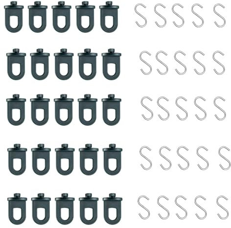 Gewächshausclips, 25x Gewächshausklammern und 25x Haken, Pflanzenhalter Aufhängevorrichtungen für Gewächshaus, Stabile Pflanzenhalter Gewächshaus Clips, Perfekte Ösen Rankhilfe Clips Kunststoff