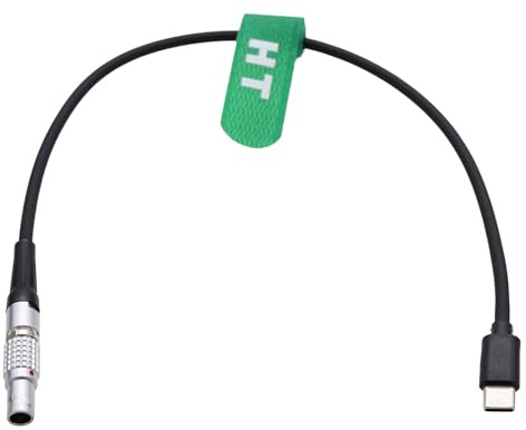 HangTon 12 V Stromkabel für DJI RS4 RS3 Pro RS2 Gimbal zu Tilta Nucleus M Motor Wireless Lens Control System, USB Type-C Gimbal auf 7 Pin 60 cm