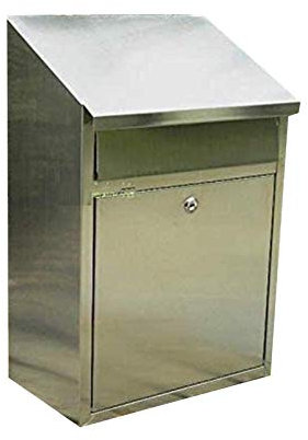 Buzón antiguo, buzón vertical moderno con cerradura, buzón de pared para entrega en el porche, buzón de entrega, buzón de montaje en pared vertical o independiente, buzón de 14,2 x 9,3 x 21,6 pulgadas