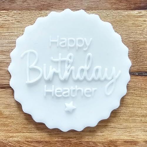 Luck and Luck Personalised Birthday Debosser, Name Cupcake Fondant Stamp, Custom Cookie Biscuit Icing Stencil, Cake Decorating, Cupcake Decoration