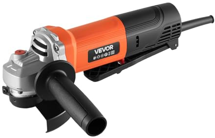 VEVOR Angle Grinder, 4-1/2 Electric Grinder Power Tool, 8Amps 12000RPM High-Speed Corded Angle Grinders with 230° Adjustable Dust Guard for Metal Grinding, Cutting, Rust Removal (Disc Not Included)