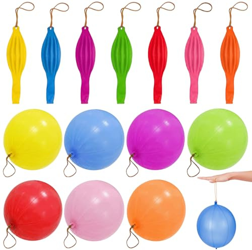 30 Grandi Palloncini Punch con Nastro, 45,7 cm Palloni Giganti, Palloncini Perforati Multicolore in Lattice per Feste di Compleanno per Bambini, Giochi e Decorazioni per Feste, Omaggi e Regali per