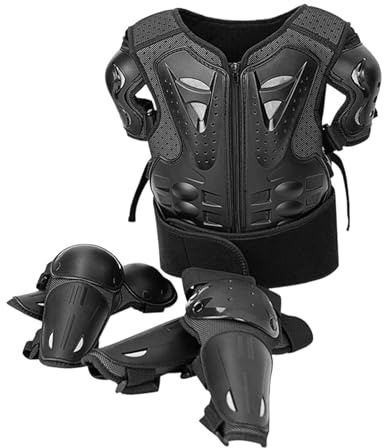 FVDPWYE Conjunto de Equipo de Protección para Niños (chaqueta Y Chaleco) Que Incluye Protectores de Pecho, Espalda, Rodillas Y, Y Un Forro, S