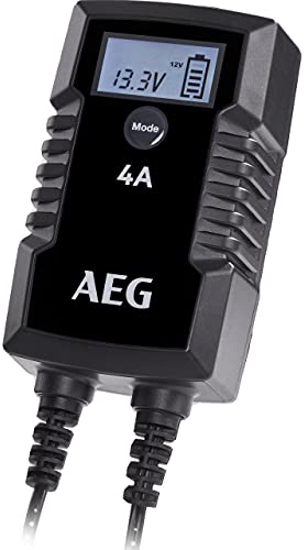 AEG Automotive 10616 Mikroprozessor-Ladegerät für Auto Batterie LD 4.0, 4 Ampere für 6/12 V, 9-HF Ladestufen, Autostartfunktion, Komfortanschluss