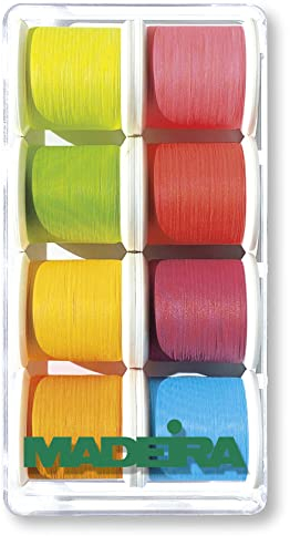 Madeira Frosted Matt Set 8004 – Stickgarn, matt, 8 x 200 m, für die Stickmaschine, lichtecht, intensive und natürliche Farben, Set mit Schatulle