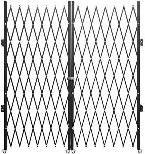 VEVOR Cancello di Sicurezza Pieghevole Doppio 63.39 H x 122 W, Cancello per Porta Pieghevole, Cancello di Sicurezza a Fisarmonica in Acciaio, Cancello di Sicurezza Flessibile Espandibile