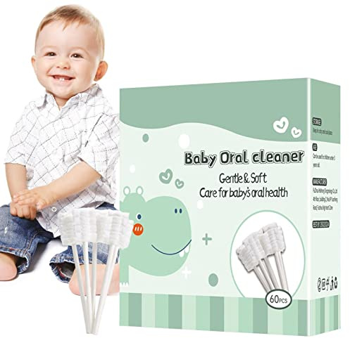 Baby Oral Cleaner - 60/120 Pack Flexible Finger Toothbrush, Tongue and Gum Cleaner for Infant Oral Care and Cleaning