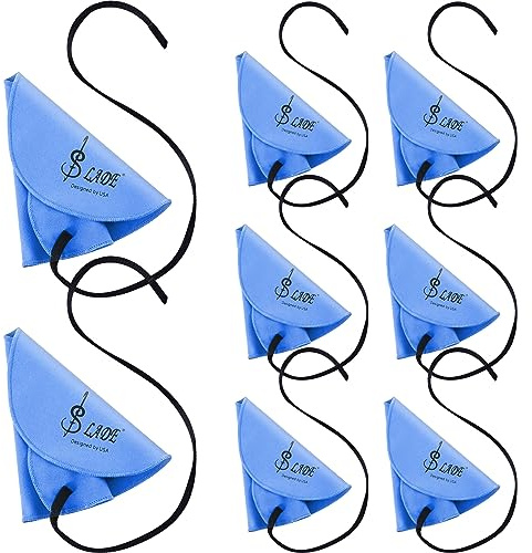 Yinder 8 Pcs Clarinet Swab Clarinet Cleaning Cloth Pull Through Swab Instrument Cleaner Cloth Clarinet Cleaning Cloth Swab for Inside Tube Suitable Clarinet Piccolo Flute Sax Saxophone (Blue)