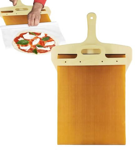 Genikeer Pala Deslizante para Pizza, Pala De Madera para Pizza Horno, Espátula para Pizza, Cáscara De Pizza con Mango, Paleta De Horno Movil para Horno De Pizza - 21.65X 13.78 Pulgadas