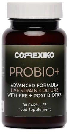 CORREXIKO Probio+ Probiotic Tablets - Advanced 12 Strain Culture - Contains Prebiotics & Postbiotics for Gut Health - Supports Digestion, Immune Health & Reduces Bloating - 30 Capsules, 1 Month Supply
