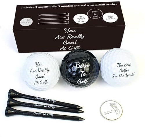 Crestgolf Golf Regali per Uomini - Novità Golf Accessori Includono (3 Palline da Golf + 3 Tees + 1 Marcatore di Palla) Regali Divertenti